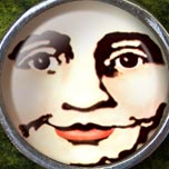 Shadowbox handmade pendant with vintage image magnified under solid glass crystal dome